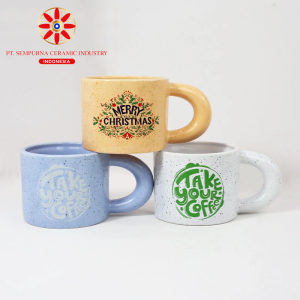 Splash Ink Fat Handle Ceramic Mug