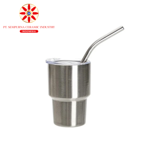 Sublimation Blanks 3oz/90ml Mini Stainless Steel Tumbler Shot Glass w/ Straw