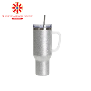 Sublimation Blanks 40oz/1200ml Stainless Steel Glitter Tumbler with Lid & Straw