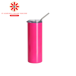 Sublimation Blanks 20oz/600ml Stainless Steel Fluorescent Tumbler with Straw & Lid