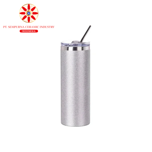 Sublimation 20oz/600ml Glitter Sparkling Stainless Steel Skinny Tumbler w/ Straw