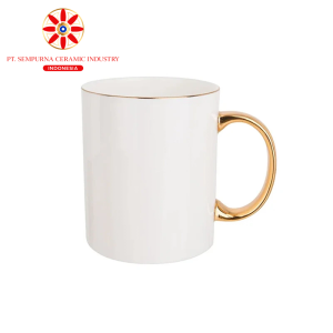 11oz Sublimation mug-Mouth rim and handle electroplate