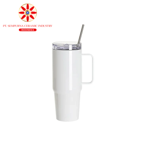 Sublimation Blanks 30oz/900ml Stainless Steel Handled Travel Tumbler with Lid & Straw